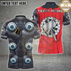 Maxcorners Darts Lightning Hammer Dartboard Design Personalized Name 3D Unisex Shirt