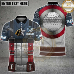 Maxcorners Golf Hero Suit Big Golf Ball Shield Design Personalized Name 3D Unisex Shirt