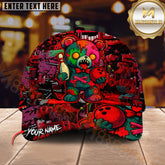 Maxcorners Bowling Zombie Teddy Multicolor Personalized Name 3D Cap