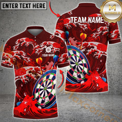 Maxcorners Darts Tsunami x Dartboard MutilColor Option Customized Name, Team Name 3D Polo Shirt