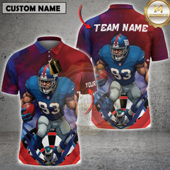 Maxcorners Darts & Football Red & Blue Power Multicolor Customized Name, Team Name 3D Shirts