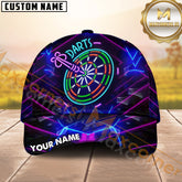 Maxcorners Darts Neon Glow Multicolor Option Personalized Name 3D Cap