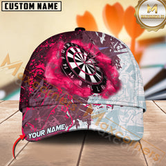 Maxcorners Darts Grunge Smoke Multicolor Option Personalized Name 3D Cap