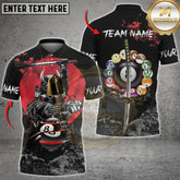 Maxcorners Samurai Billiard Warrior Multicolor Customized Name, Team Name 3D Shirt