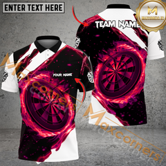 Maxcorners Darts Scratch Lightning Mutilcolor Option Customized Name, Team Name 3D Polo Shirt