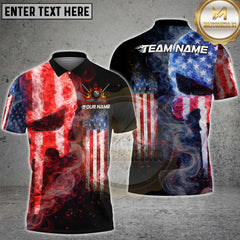 Maxcorners Billiards USA 8 Ball Fire Smoke Design Personalized Name, Team Name 3D Shirt
