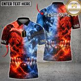Maxcorners Bowling Viking Battle Lightning Multicolor Customized Name, Team Name 3D Shirt