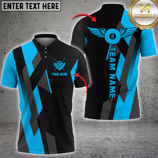 Maxcorners Billiard 8-Ball Pool Golden Multicolor Personalized Name, Team Name 3D Shirt