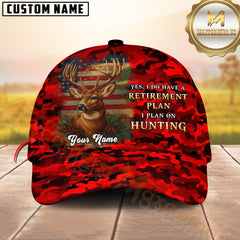 Maxcorners Deer & American Flag Retirement Plan Personalized Hat 3D Printed Multicolor