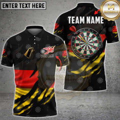 Maxcorners Darts Germany Flame Flag Personalized Name 3D Unisex Shirt
