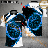 Maxcorners Darts Scratch Lightning Mutilcolor Option Customized Name, Team Name 3D Polo Shirt