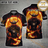 Maxcorners Viking Fire Warrior Darts Jersey Multicolor Option Customized Name, Team Name 3D Polo Shirt