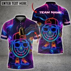 Maxcorners Cool Dart Dude Neon Style Multicolor Customized Name, Team Name 3D Shirts