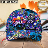Maxcorners Graffiti Darts Funny Never Give Up Dartboard Multicolor Option Personalized Name 3D Cap
