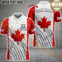 Maxcorners Golf Canadian Flag Customized Name, Team Name 3D Unisex Shirt