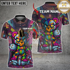 Maxcorners Bowling Cyber Bear Personalized Name 3D Unisex Shirt