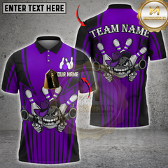 Maxcorners Bowling Gunshot Strikers Multicolor Customized Name, Team Name 3D Shirts
