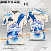 Maxcorners Bowling Ball And Pins Multicolor Option Customized Name, Team Name 3D Polo Shirt