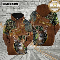 Maxcorners Premium Deer Hunter Green Camouflage 3D Full Print Hoodie Best Gift For Hunter