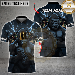 Maxcorners Darts Thunder Gorilla Multicolor Customized Name, Team Name 3D Shirts