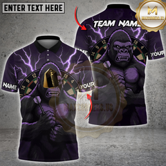 Maxcorners Darts Thunder Gorilla Multicolor Customized Name, Team Name 3D Shirts