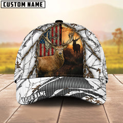 Maxcorners Woodland Majesty Hunting Deer Grass Camo Pattern Multicolor Option Personalized Cap