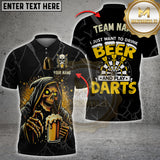 Maxcorners Darts Grim Reaper Beer Personalized Name, Team Name 3D Shirts