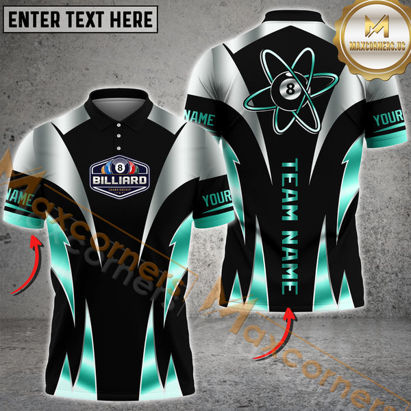 Maxcorners Billiard Atomic 8-Ball Multicolor Personalized Name, Team Name 3D Shirt