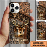 Maxcorners Collab Artist Deer Hunting Camo Ver2 Personalized Name Phone Case (4 colors)