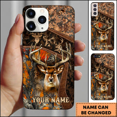 Maxcorners Collab Artist Deer Hunting Camo Ver2 Personalized Name Phone Case (4 colors)