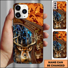Maxcorners Collab Artist Deer Hunting Camouflage Personalized Name Phone Case (4 colors)