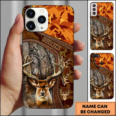 Maxcorners Collab Artist Deer Hunting Camouflage Personalized Name Phone Case (4 colors)