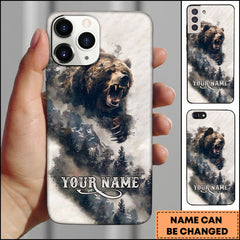 Maxcorners Wildlife Bear Hunting Premium Personalized Name Phone Case