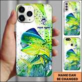 Maxcorners Mahi-Mahi Fishing Water Sport Jersey Personalized Name Phone Case