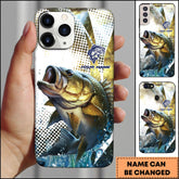 Maxcorners Bass Fishing Water Sport Jersey Personalized Name Phone Case