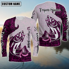 Maxcorners Walleye Ocean Hunter Sun Protection Personalized Name, Team Name 3D Long Sleeve Shirt