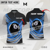Maxcorners Billiard 8 Ball Lightning Multicolor Option Personalized Name 3D Polo (4 Colors)