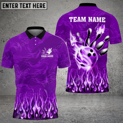 Maxcorners Fireball Magic Bowling Jersey Multicolor Option Customized Name, Team Name 3D Polo Shirt