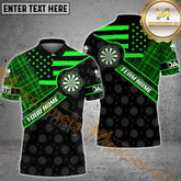 Maxcorners Darts American Flag Xmas Pattern MutilColor Option Customized Name, Team Name 3D Polo Shirt