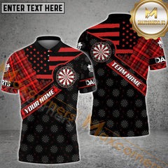 Maxcorners Darts American Flag Xmas Pattern MutilColor Option Customized Name, Team Name 3D Polo Shirt