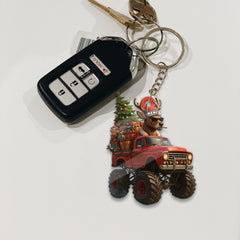 Maxcorners Personalized Funny Deer Truck Acrylic Christmas Ornament - Custom Name Gift for Hunters & Outdoor Lovers LM0411