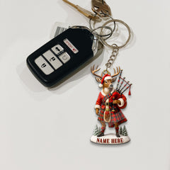 Maxcorners Personalized Scottish Deer Ornament, Custom Name Highland Bagpiper Christmas Decoration
LM0411