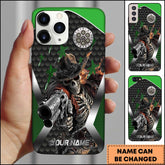 Maxcorners Darts Skeleton Cowboy Gunfighter Dark Art Personalized Name 3D Phone Case