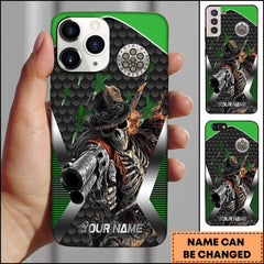 Maxcorners Darts Skeleton Cowboy Gunfighter Dark Art Personalized Name 3D Phone Case