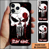 Maxcorners Darts Skull Punisher Dark Blood Team Name Personalized 3D Phone Case