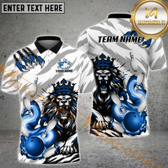 Maxcorners Ball And Pins Fierce Lion Bowling Jersey Multicolor Options Personalized Name, Team Name 3D Shirt