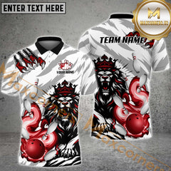 Maxcorners Ball And Pins Fierce Lion Bowling Jersey Multicolor Options Personalized Name, Team Name 3D Shirt