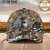 Maxcorners Deer Breakthrough Camo Hunting US Flag Personalized Hat 3D Printed Multicolor