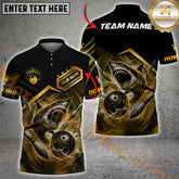 Maxcorners Shark Attack Premium Bowling Jersey Multicolor Option Customized Name, Team Name 3D Polo Shirt