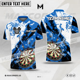 Maxcorners Darts Paint Slash Flame Multicolor Option Customized Name, Team Name 3D Polo Shirt (4 Colors)